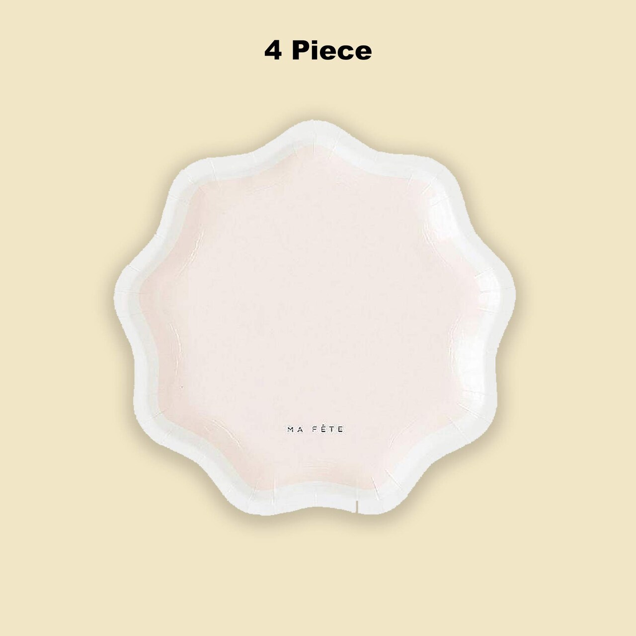 4 Count Pink Disposable Dessert Paper Plates for Baby Shower Tea Party Events Supplies 7 Inch